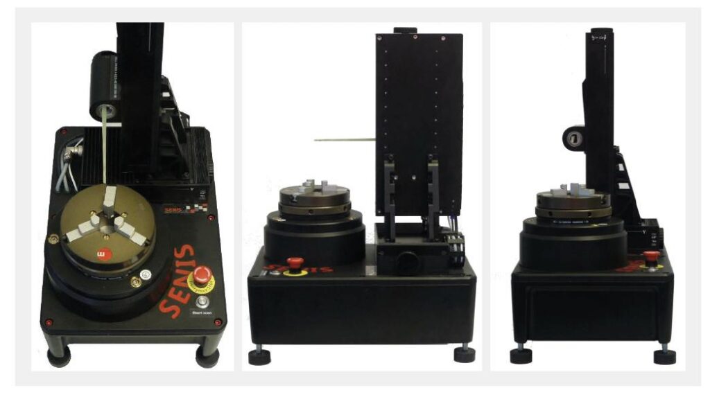 SENIS MMS-2A-ROT compact 3D magnetic field mapper for rotors, disc, ring and segment magnets, shown from three sides
